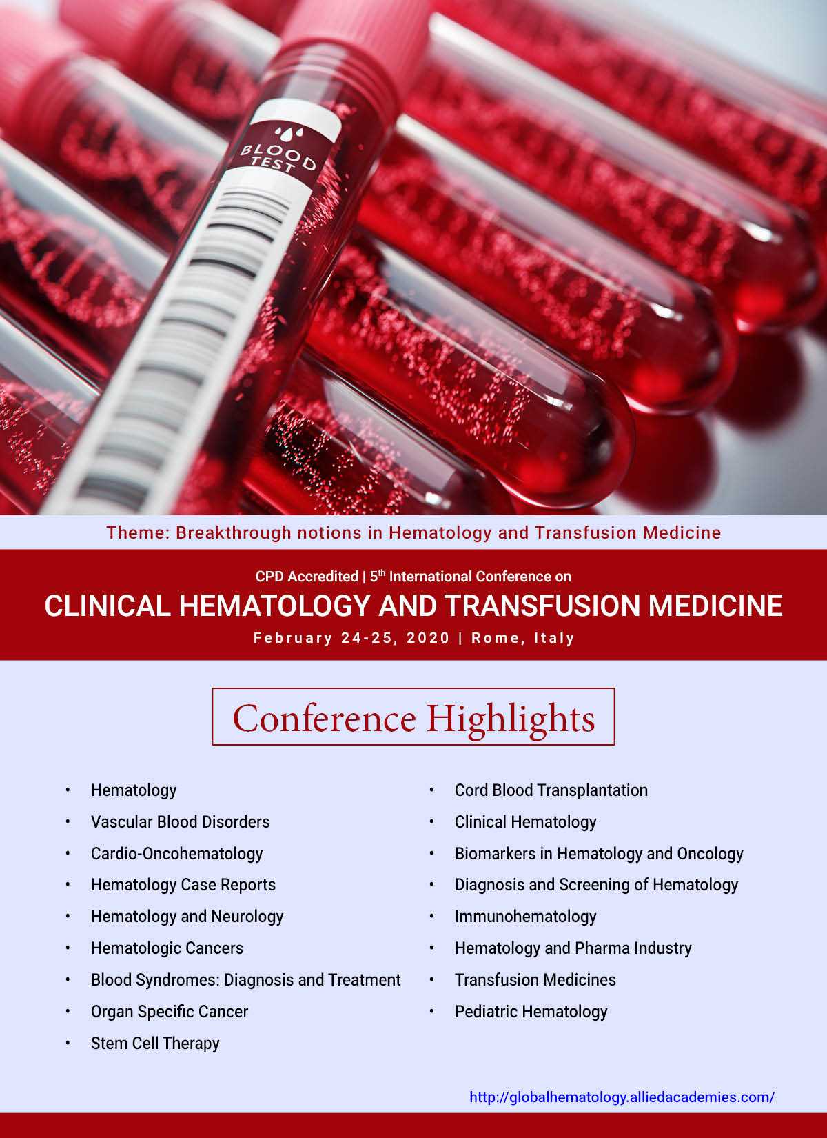 Global Hematology 2020 in Rome, Italy